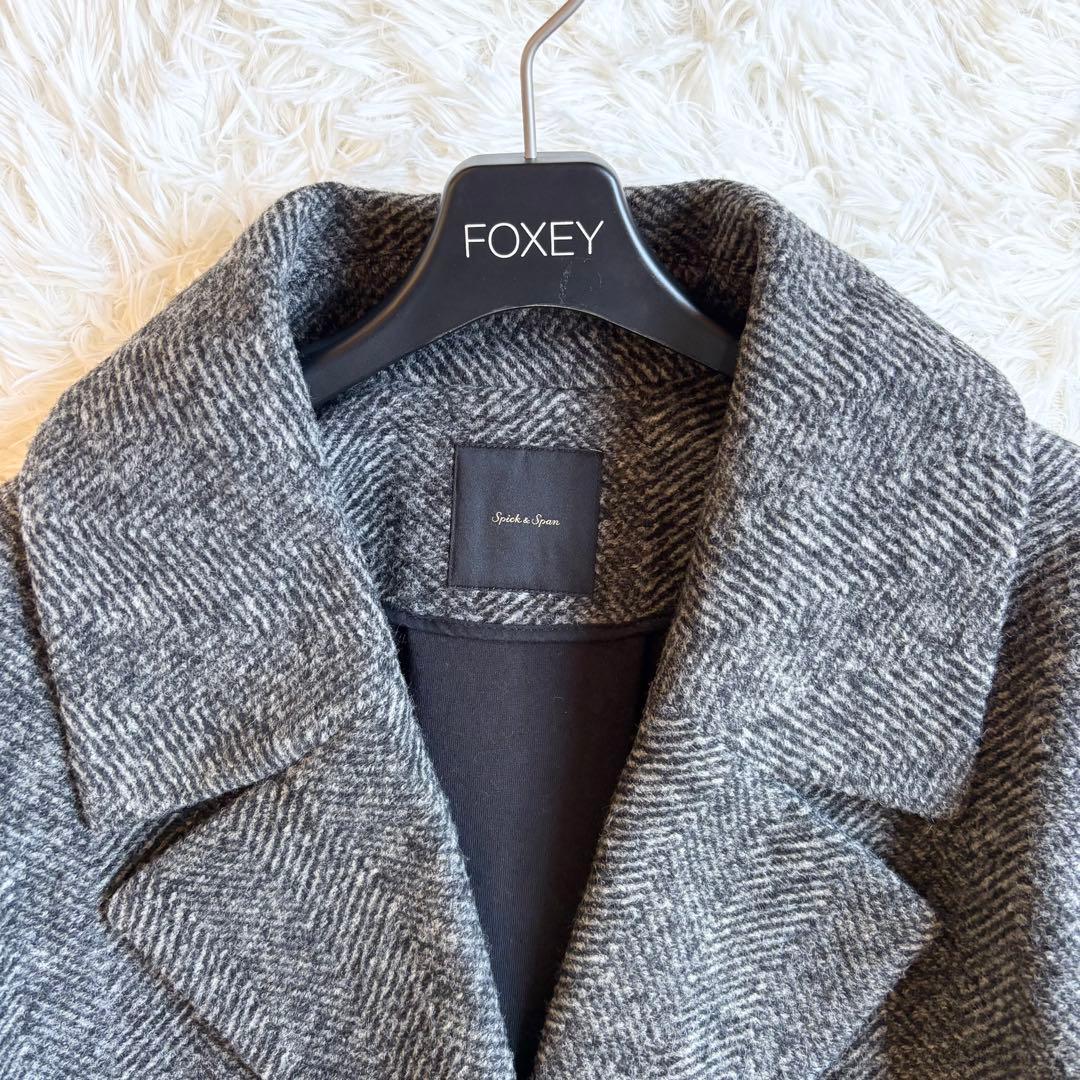 人気✨ スピック＆スパン Wスライバーヘリンボーンミドルコート22AW 38