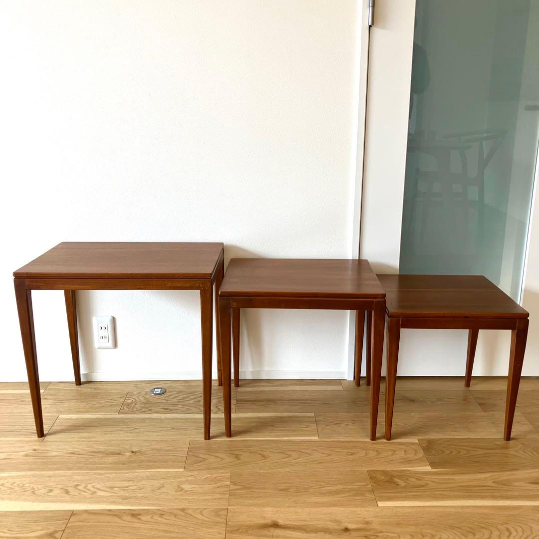 【美品】70B イギリス ヴィンテージ チーク ネストテーブル　家具