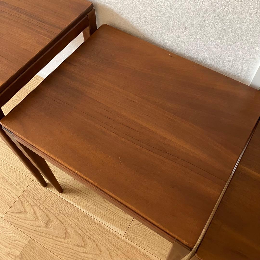 【美品】70B イギリス ヴィンテージ チーク ネストテーブル　家具