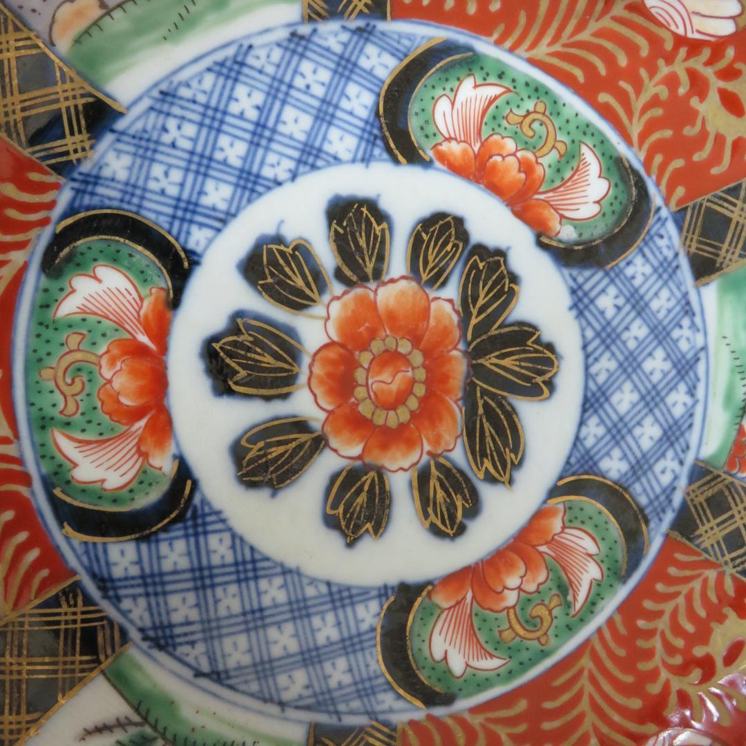 鉢 丼 2つ 色絵付 染付 古伊万里 鳥 牡丹 唐草 江戸 明治