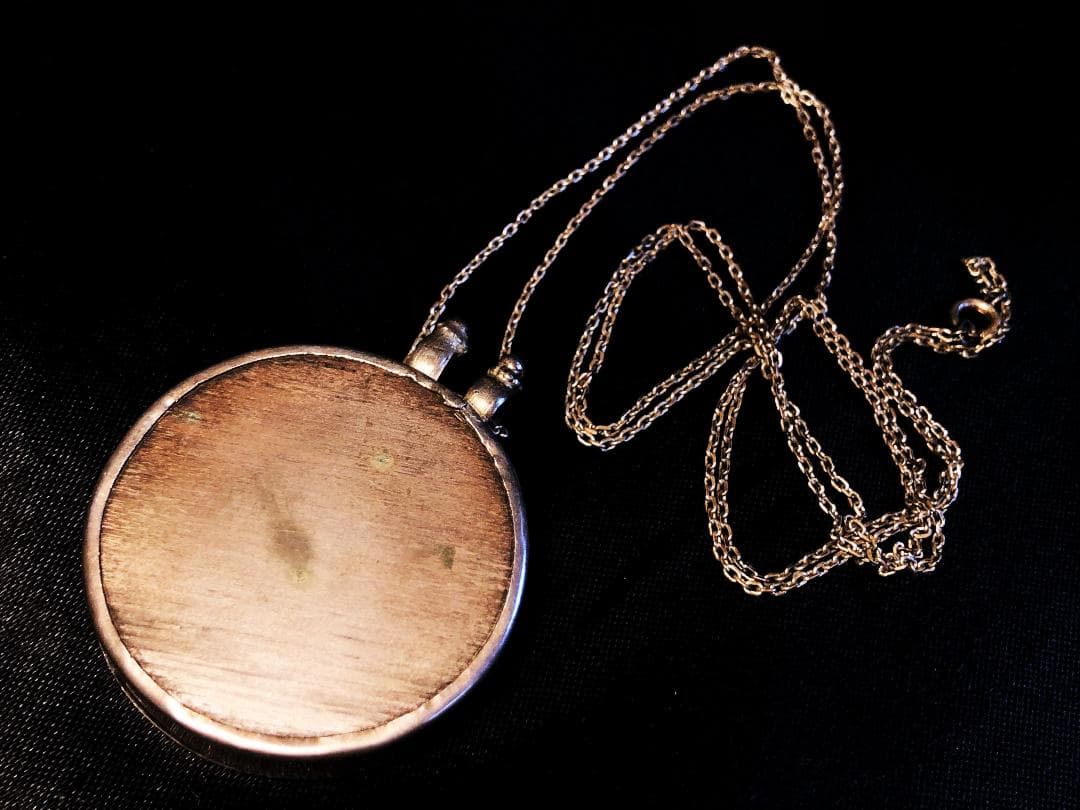 【 手描き曼荼羅 彫金トップ 】チベット骨董　19~20世紀前期