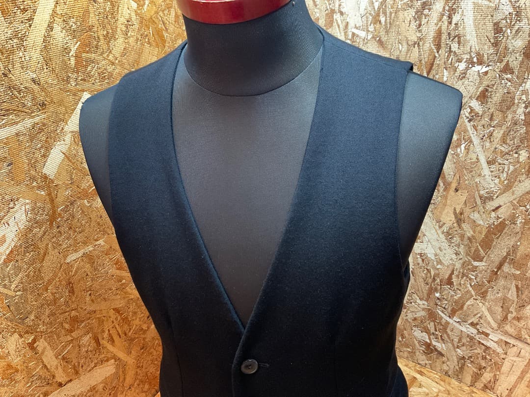 ナンバーナイン 日本製 裏地音符柄 ウールベスト ジレ size M