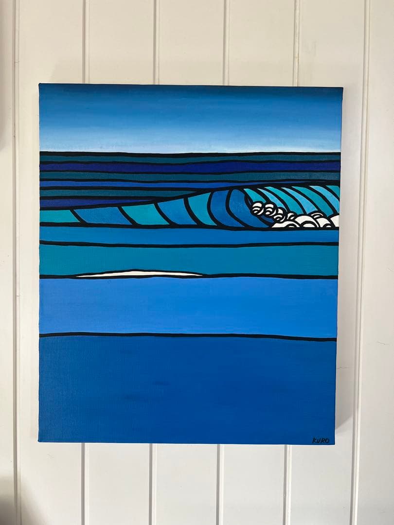 Wave/KURO F8 油絵　原画　風景画