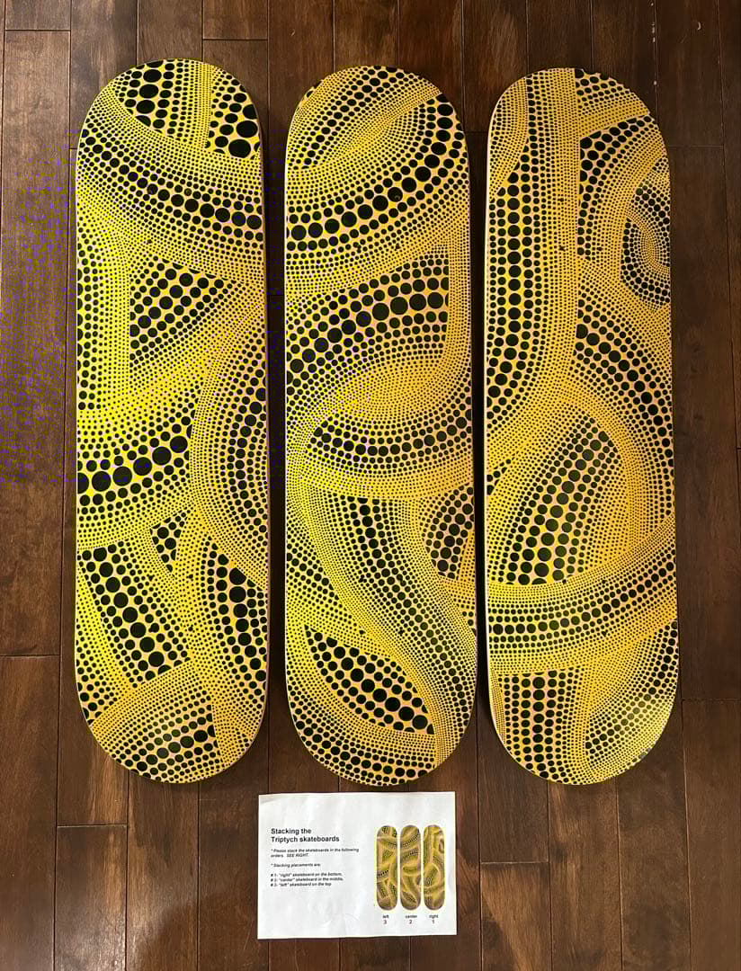 草間彌生 Yellow Trees Skateboard Triptych 3枚