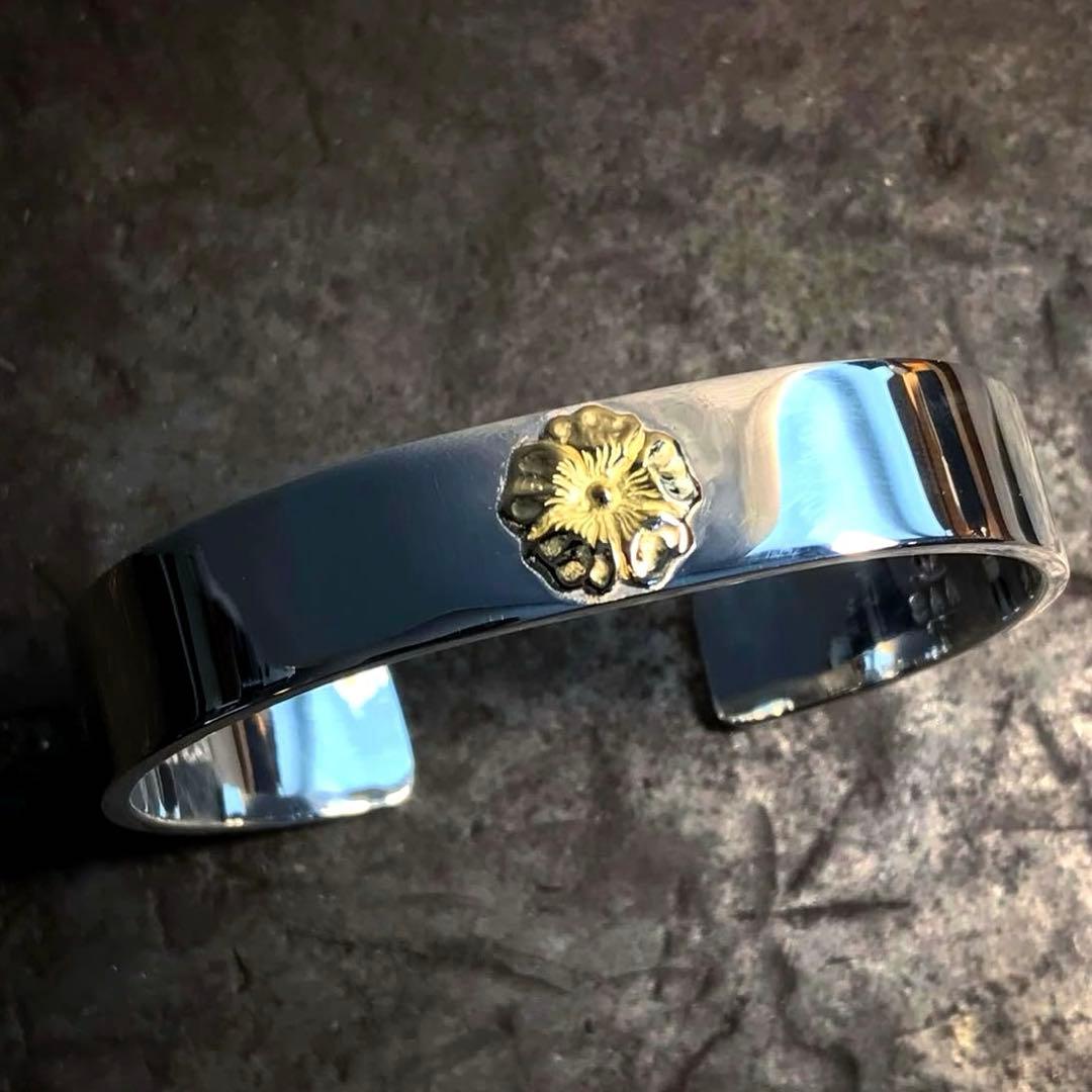 silver as art k18 18金 フラワー バングル　ゴローズ