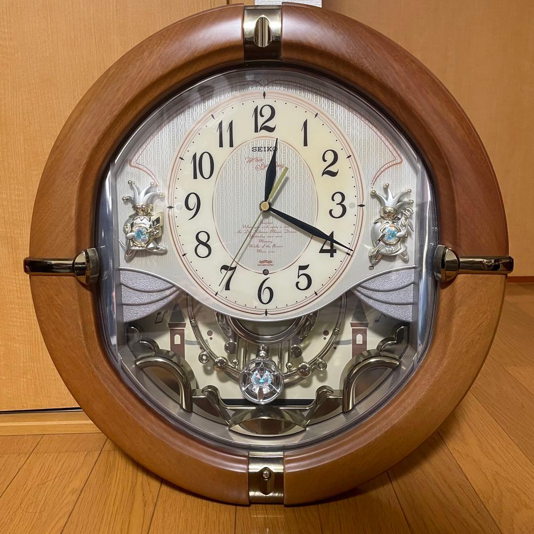 セイコー電波時計 AM219Bセイコーウェブシンフォニー 電波時計 カラクリ時計