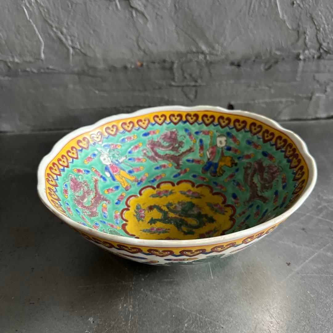 お値下げ❣️中国の古い器　動物いっぱい！可愛い　ドラゴン　ヴィンテージ