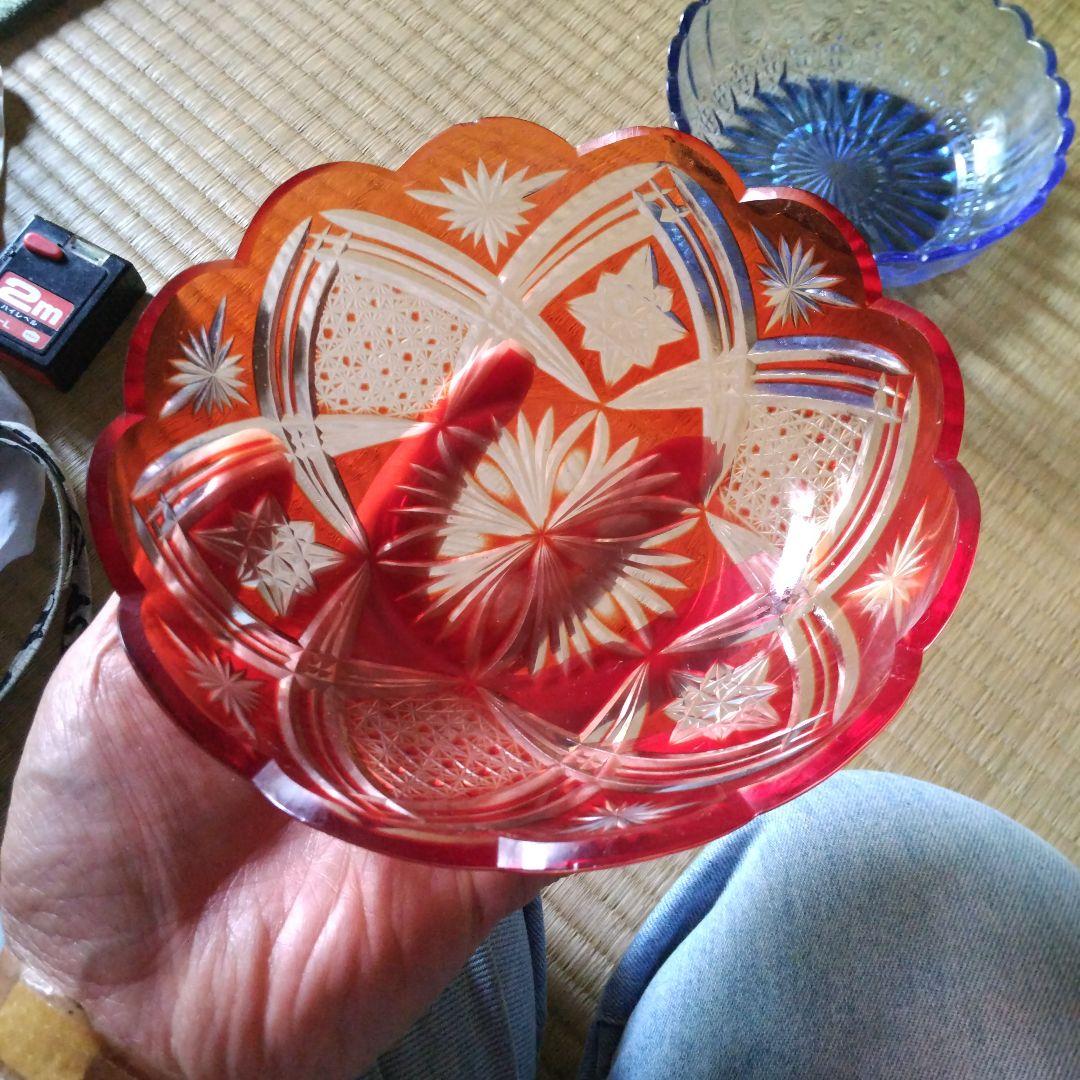 ガラス細工、さらに、器、カットガラス、切子グラス、菓子沙羅、食器