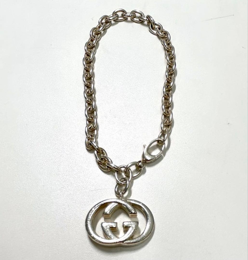 GUCCI シルバー ロゴチャーム ブレスレット SV925 スターリング