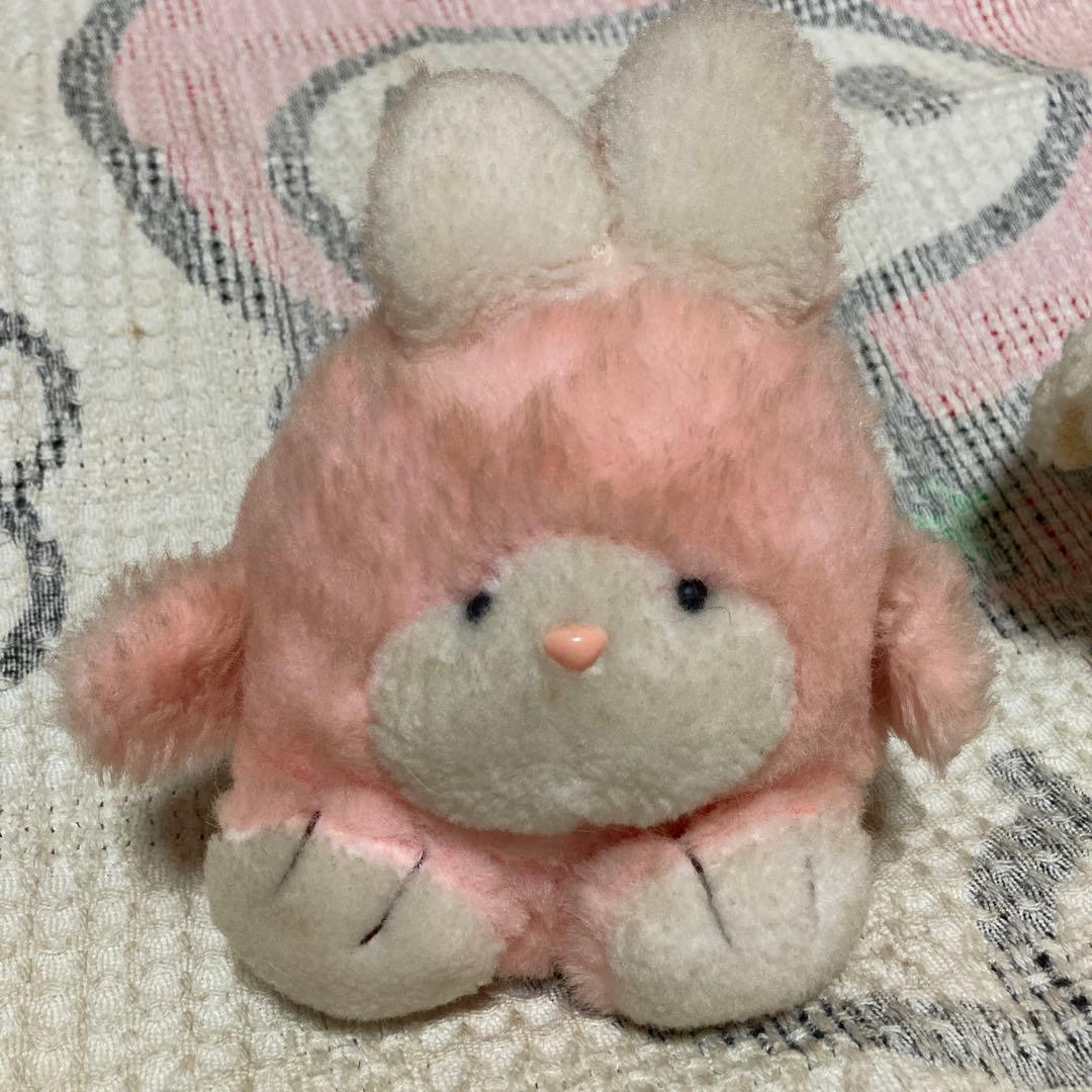 昭和レトロ　ヴィンテージ 学習研究社　学研　ウサギ＆ヒツジ　ぬいぐるみ　中古品