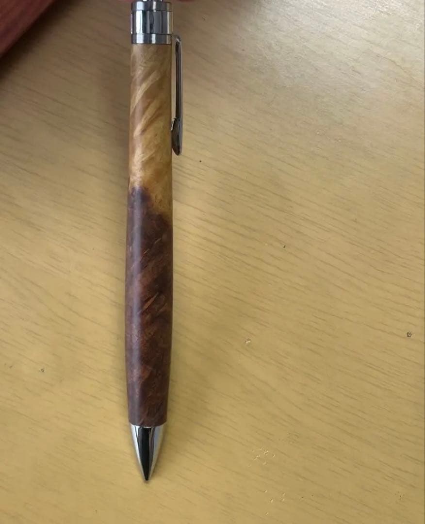 工房楔　極上花梨紅白こぶ杢　0.5ミリ　固定式口金付き