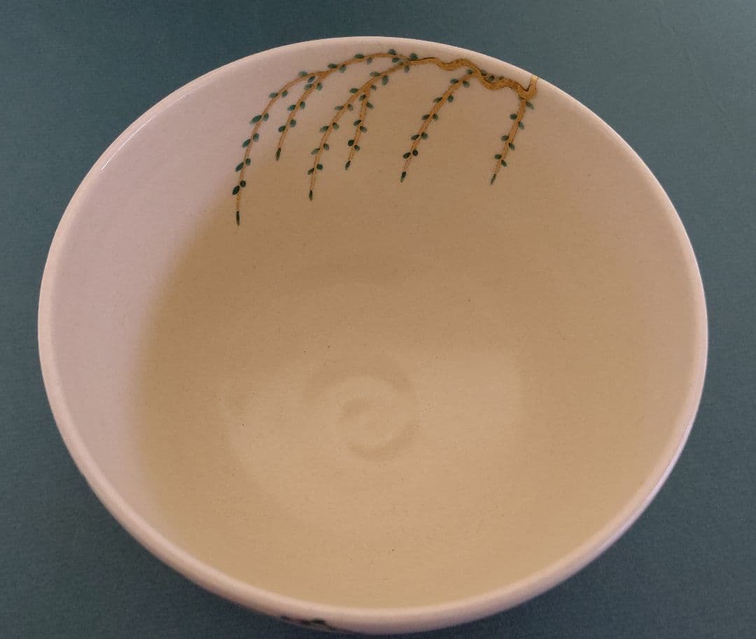 杉田祥平造 色絵仁清立雛画茶碗 清閑寺窯 木箱付 立雛 抹茶茶碗