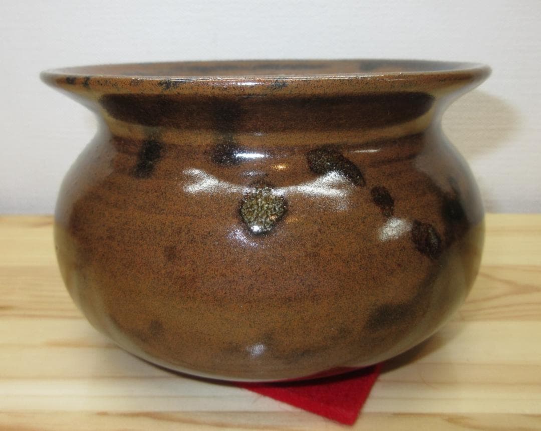 送料込【逢絢亭】茶道具 建水 美濃焼 瀬戸釉 エフゴ形 加藤弥右衛門 共箱入り