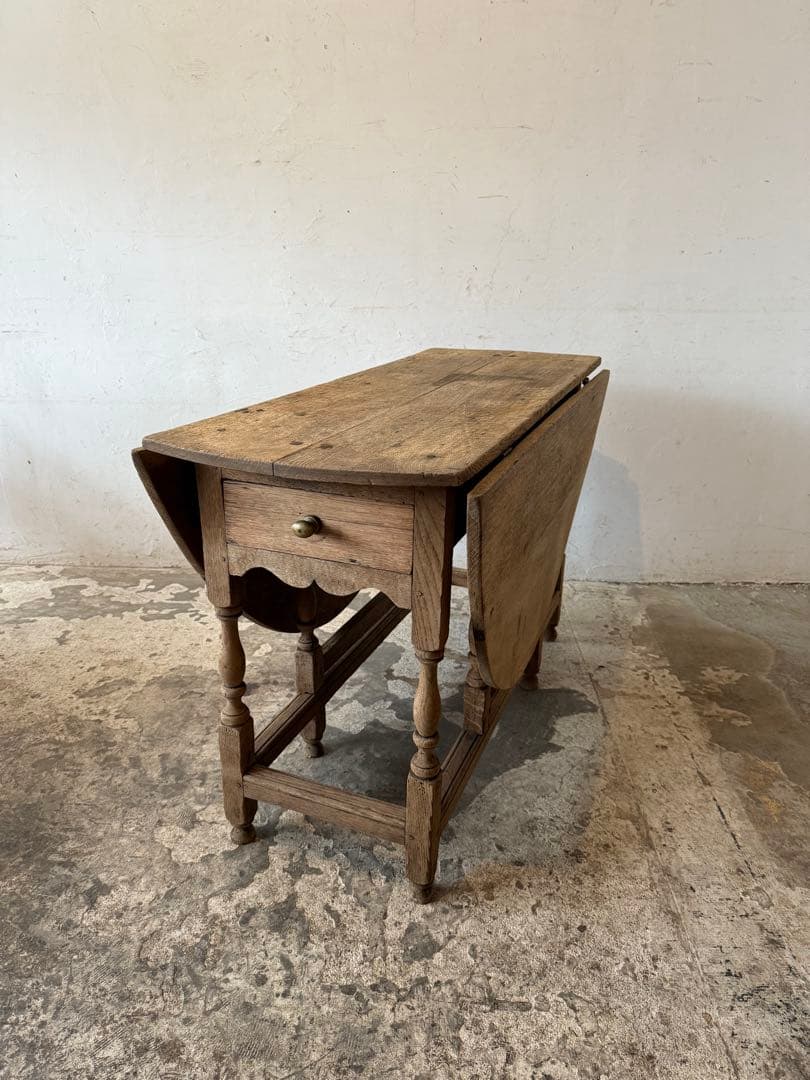 年末・年始SALE ドロワーゲートレッグテーブル ドロップリーフテーブル