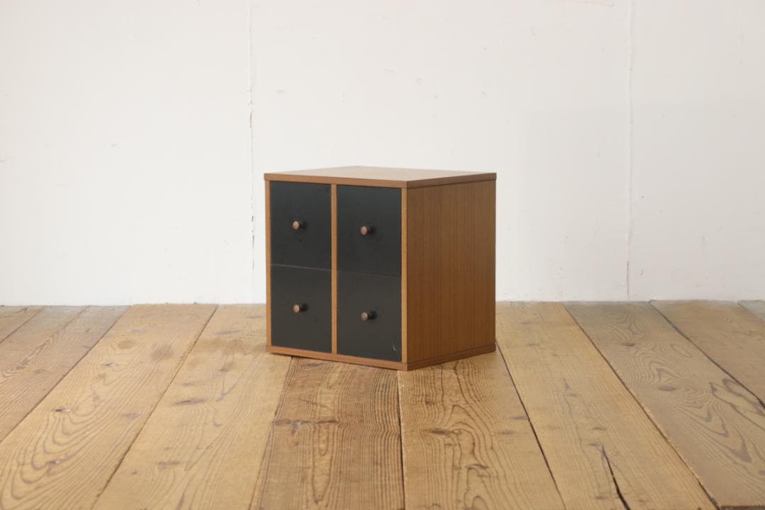 ヴィンテージ モダン 卓上 ドロワー 小物入れ 収納 ４杯 木製 メラミン化粧板