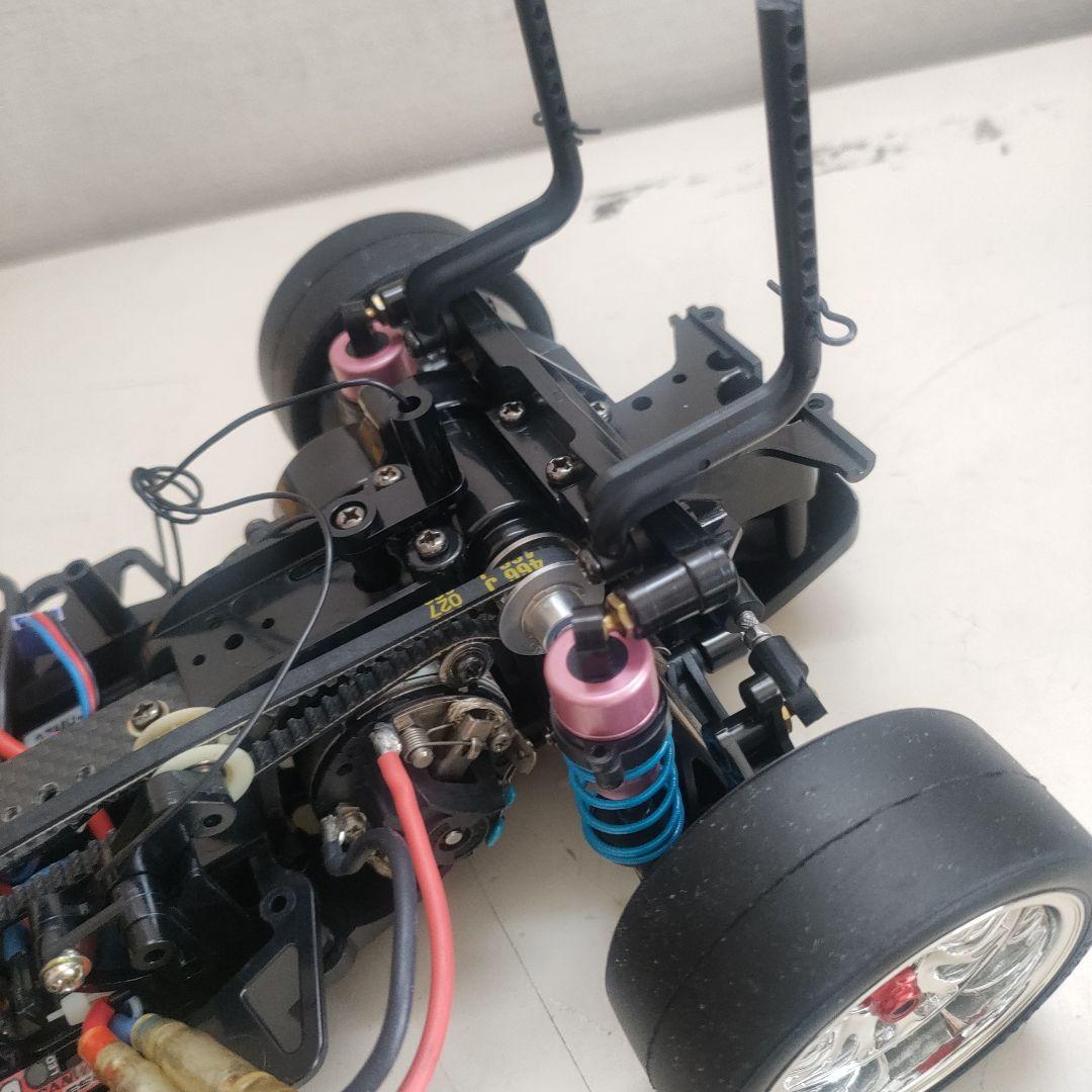 【当時物、レア】タミヤTA03シャーシ、メカ付き、メルセデスボディ付き