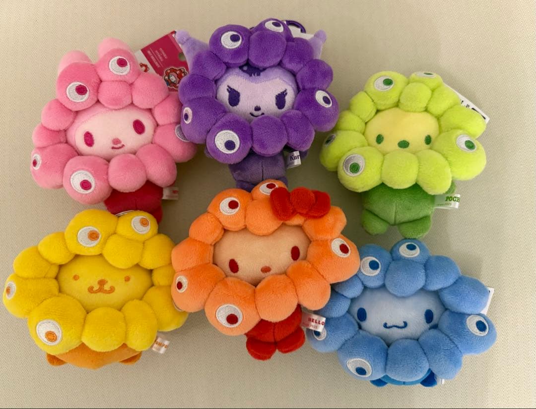 【６種セット】サンリオ ミャクミャク ぬいぐるみ 推しカラー カラビナ