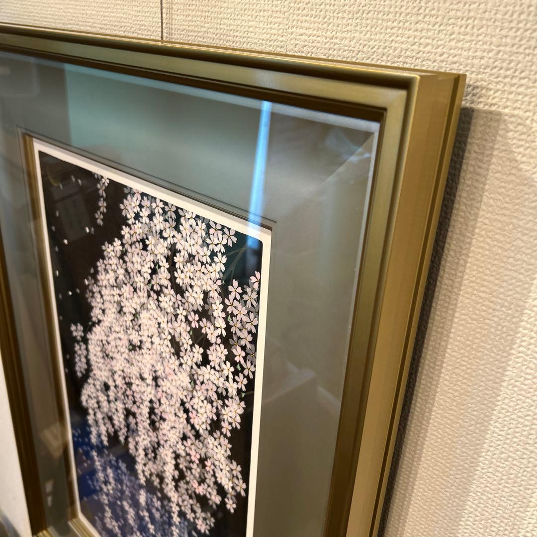 正規品美品）中島千波『桜花春映』シルクスクリーン絵画版画