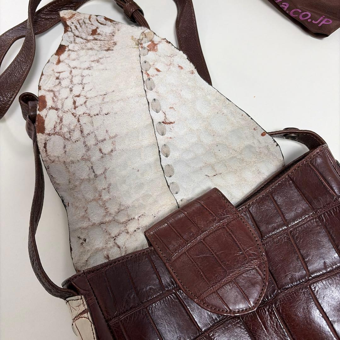 IBIZA　ブラウン　ワニ革　ショルダーバッグ　美品！