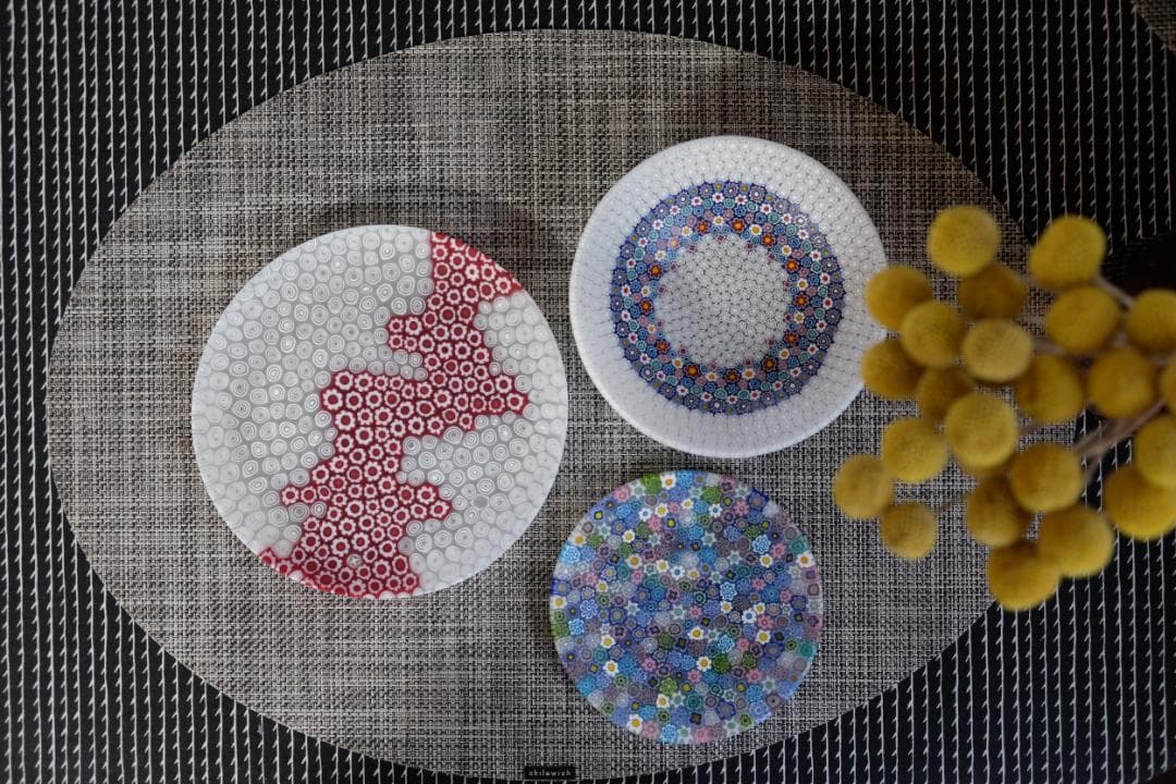 民藝ガラス プレート 皿 検/舩木倭帆/藤田喬平/倉敷ガラス/ワイングラス