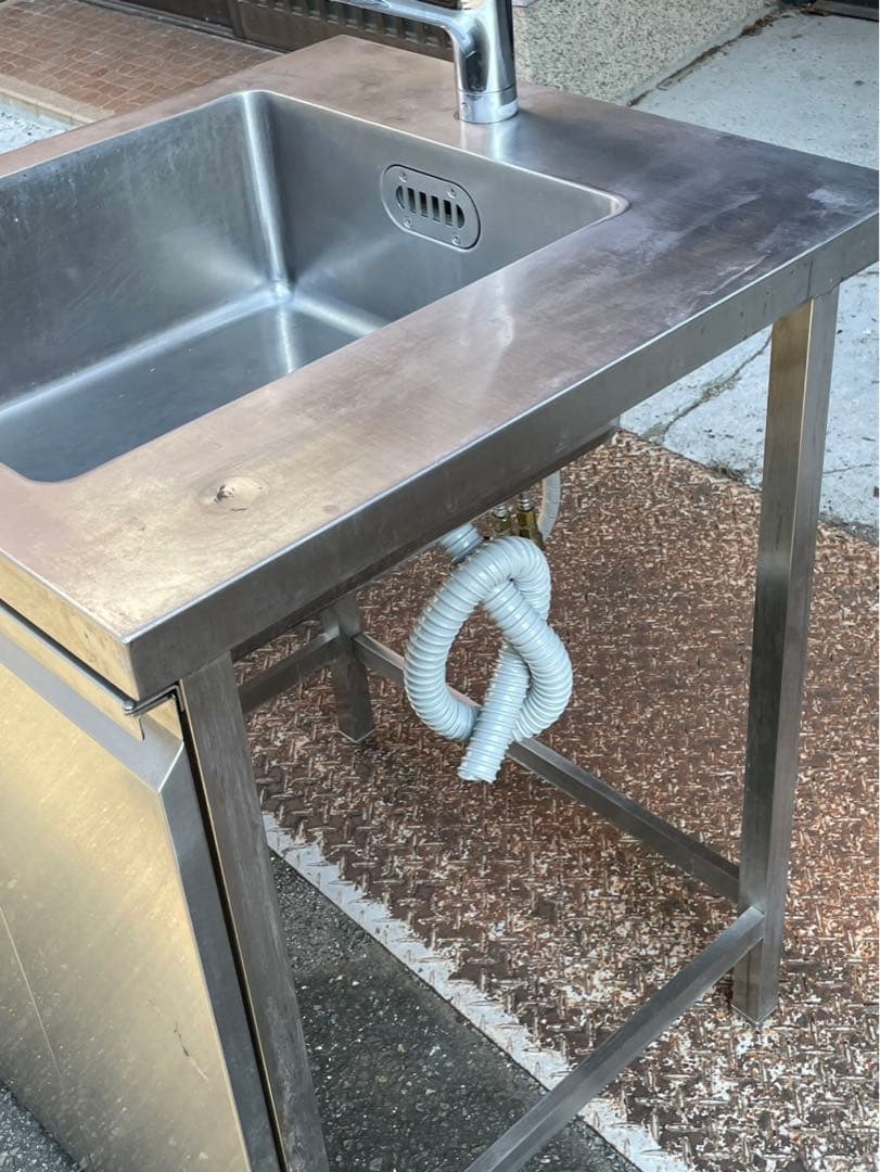 特注品 業務用 1槽シンク 伸びる 混合水栓付き 幅700×奥650×高さ850