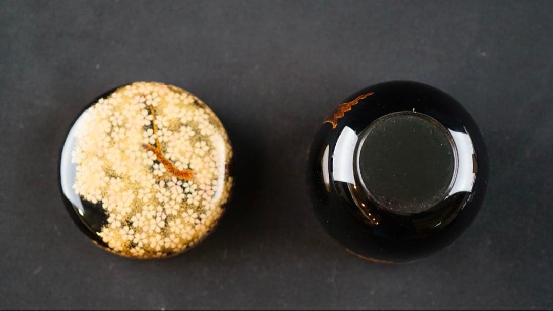 中村宗悦　桜　蒔絵　中棗　共箱