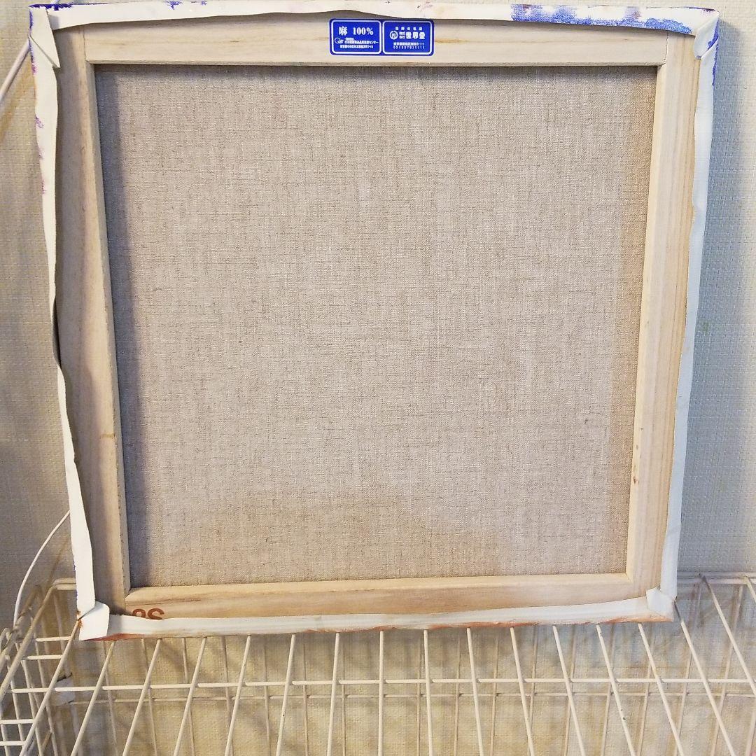 油絵　ゆうみ　羽ばたく練習を見る鳥