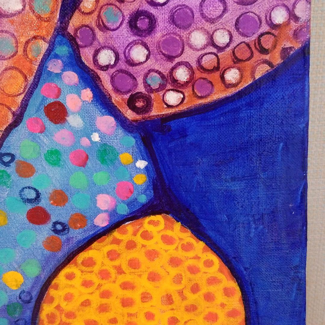 油絵　ゆうみ　羽ばたく練習を見る鳥