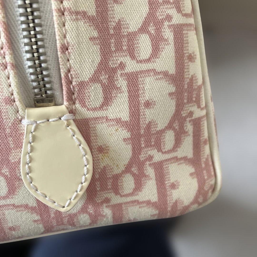 Christian Diorトロッター ミニボストンフラワーラインストーンピンク