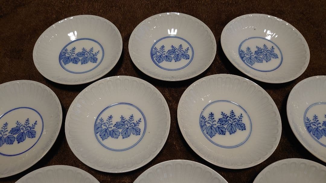 古伊万里　伊万里　染付　豆皿　菓子皿　桐紋　蔵出し　１０客