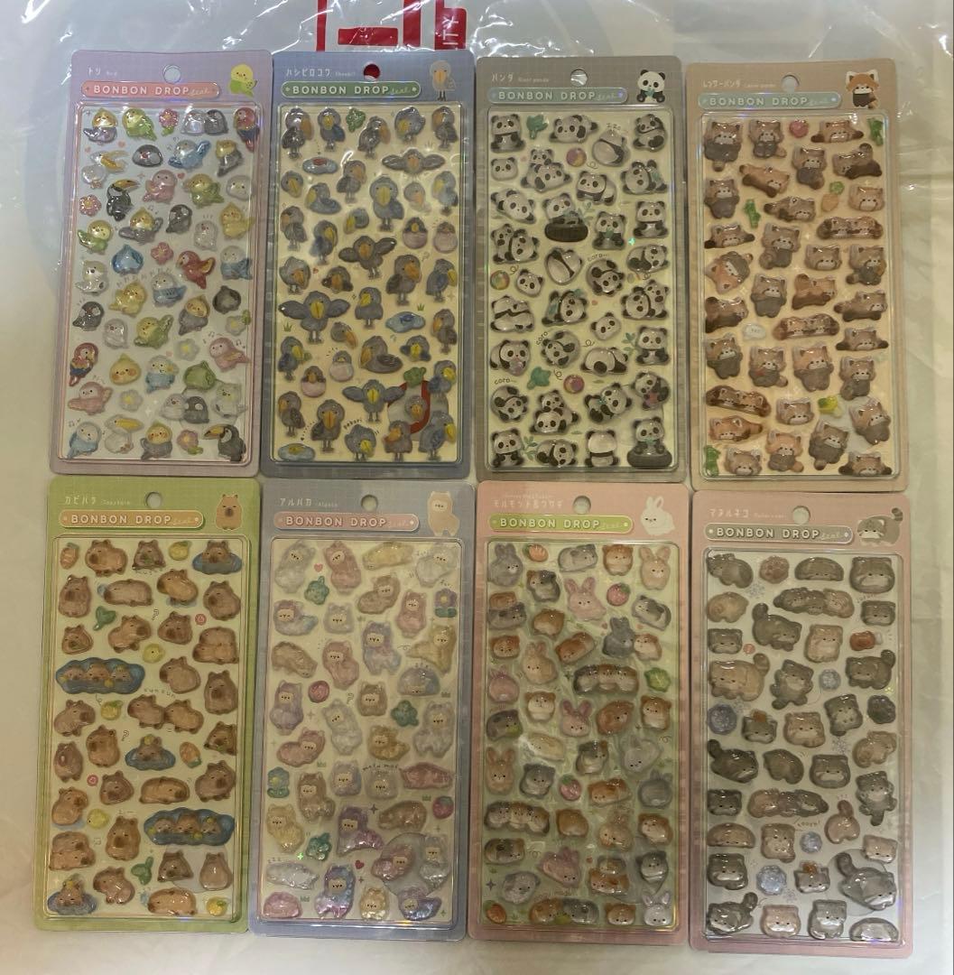ボンボンドロップ　シール　オリジナル　クーリア 8枚セット　動物シリーズ