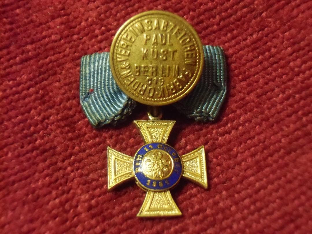 Ｗ帝政ドイツ軍/プロイセン王国＊ミニチュア襟用＊１８６９王冠勲章４等（実物）