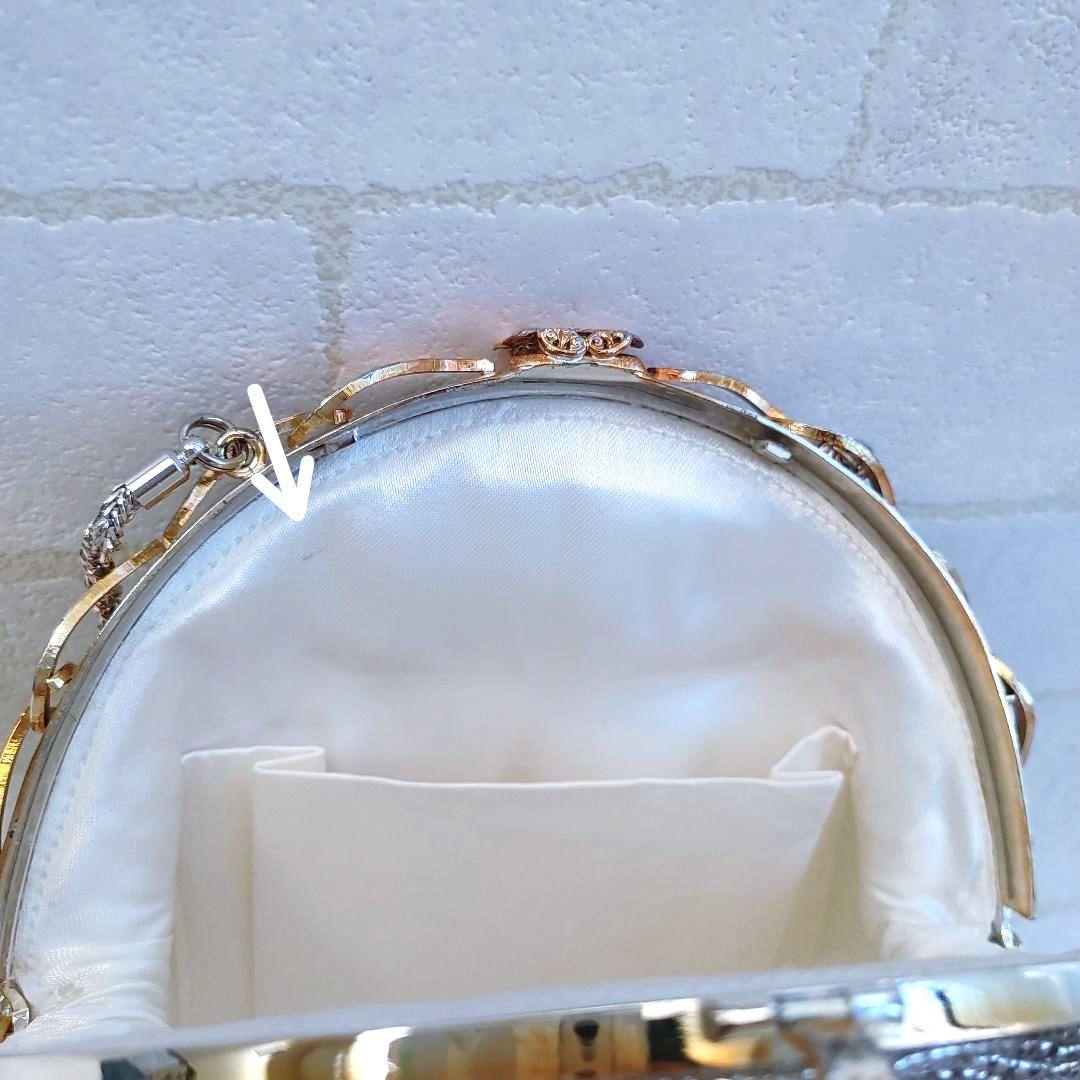 LUMYルミーはしもと ビーズバッグ がま口 栞 鏡付 着物ドレス 希少 美品