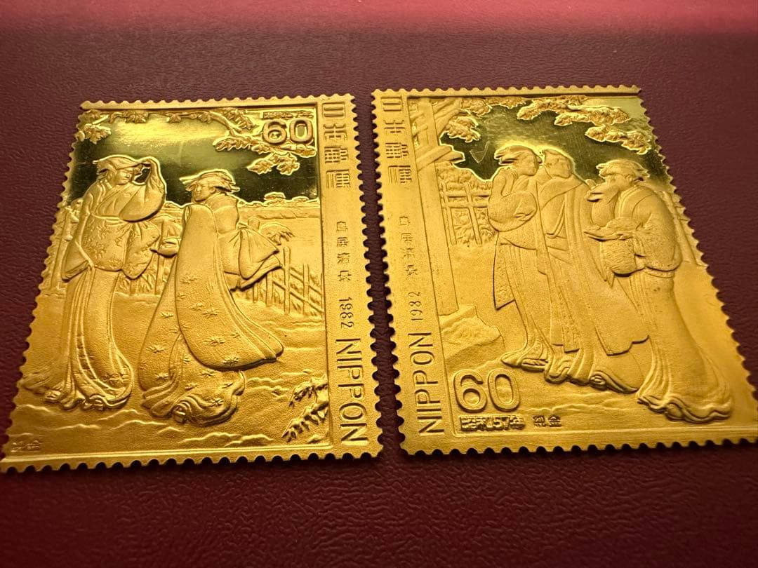 【純度保証】　松本徽章工業　純金　金属工芸品　2枚セット8.79g 純金/純銅