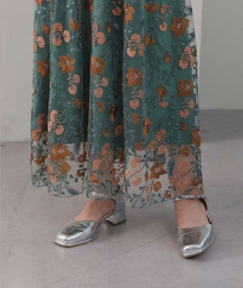 美品 Kastane カスタネ embroidery organdy dress