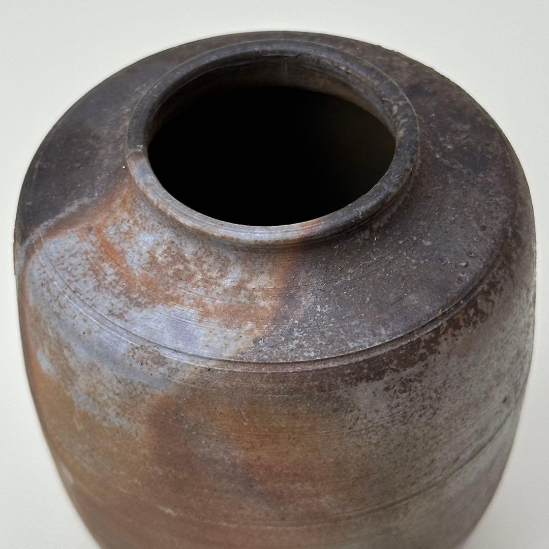 備前焼 茶入 小壺 共箱・仕覆付き 骨董品　アンティーク