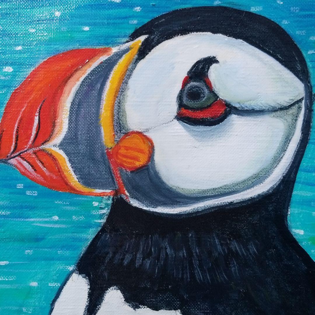 油絵　専用　お困り顔のいやし鳥パフィン