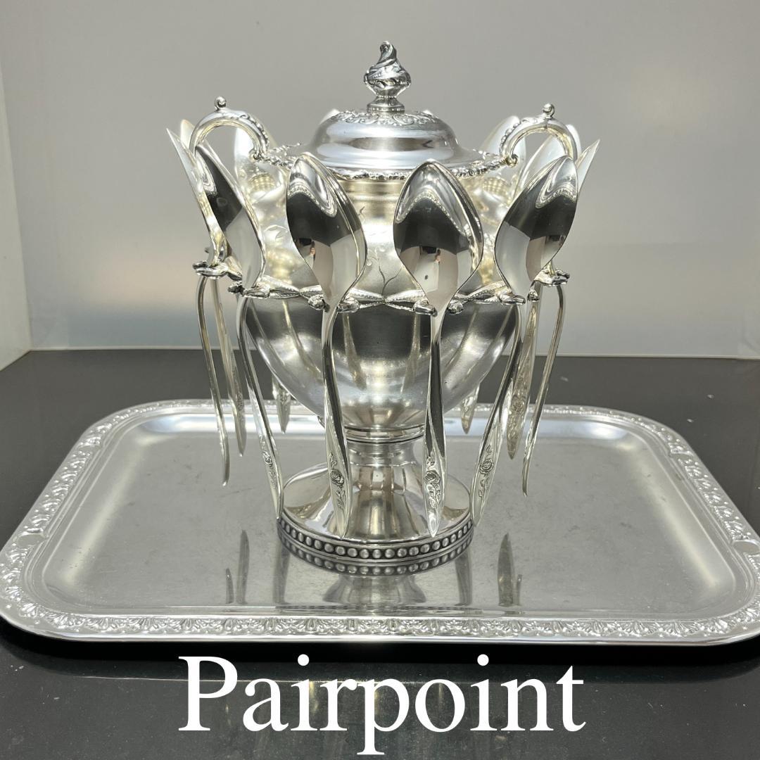 【Pairpoint】 スプーンホルダー【シルバープレート】薔薇のスプーン