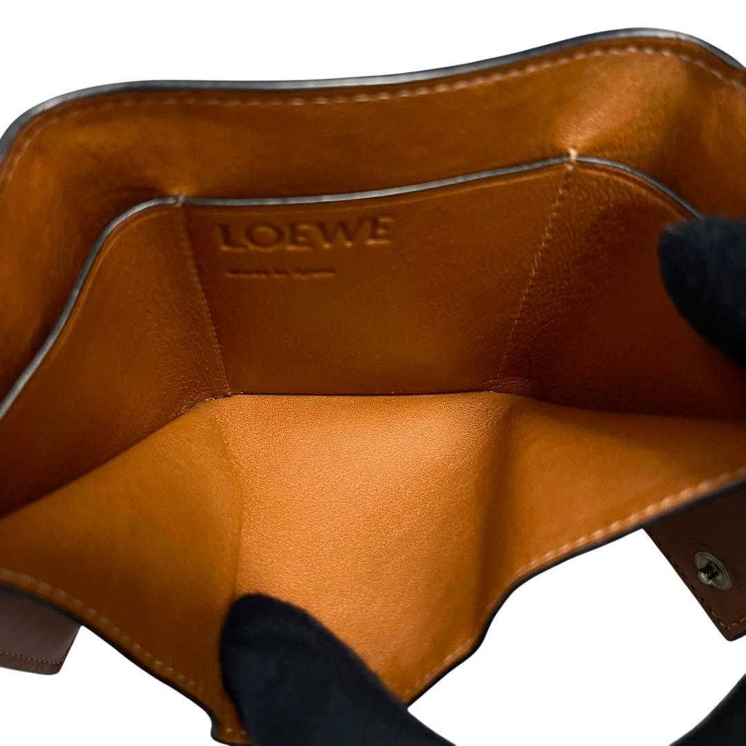 希少✨ロエベ バーティカルウォレット 三つ折り財布 アナグラム バイカラー