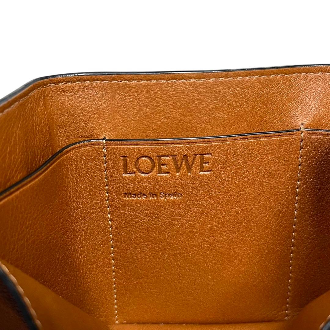 希少✨ロエベ バーティカルウォレット 三つ折り財布 アナグラム バイカラー