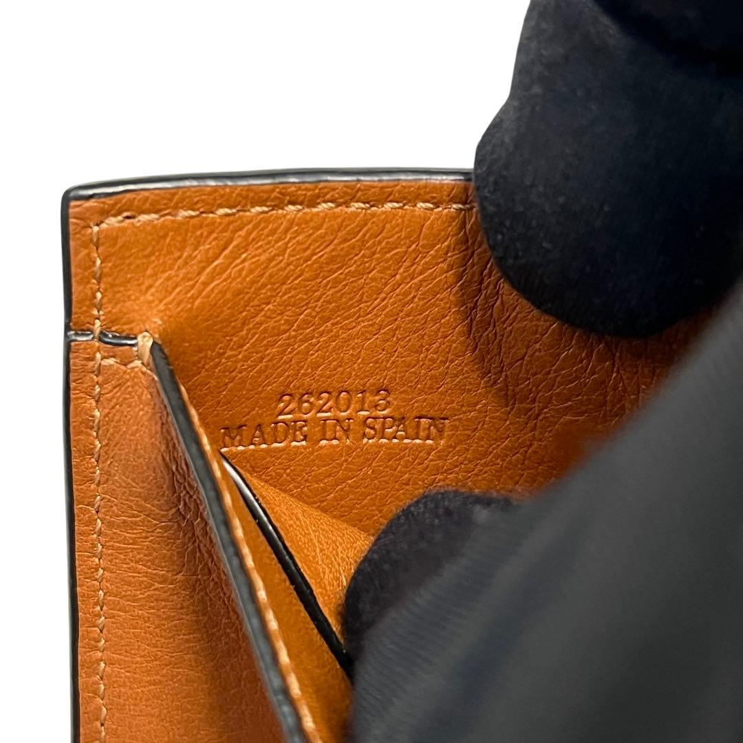 希少✨ロエベ バーティカルウォレット 三つ折り財布 アナグラム バイカラー