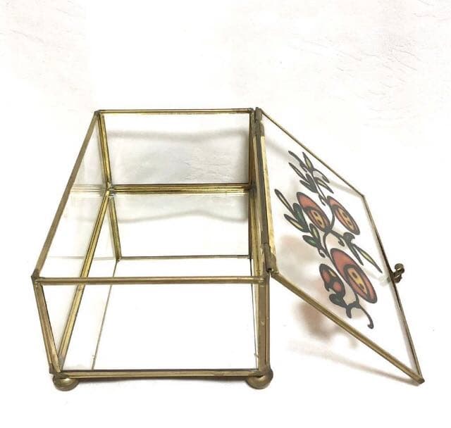 ■アンティーク■アクセサリーケース・ジュエリーケース・小物入れ■レトロ・ガラス製