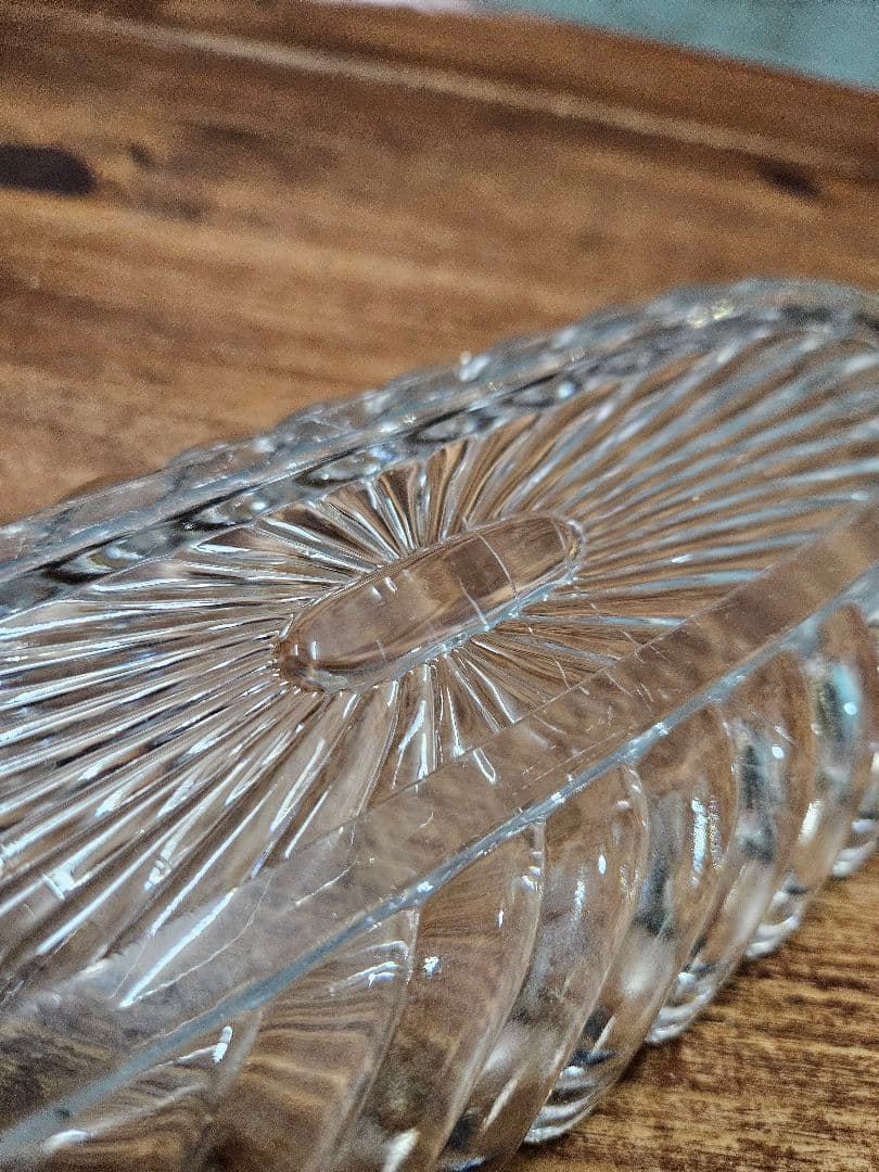 Baccarat オールドバカラ バンブー クリスタルガラスのトレイ クリア硝子