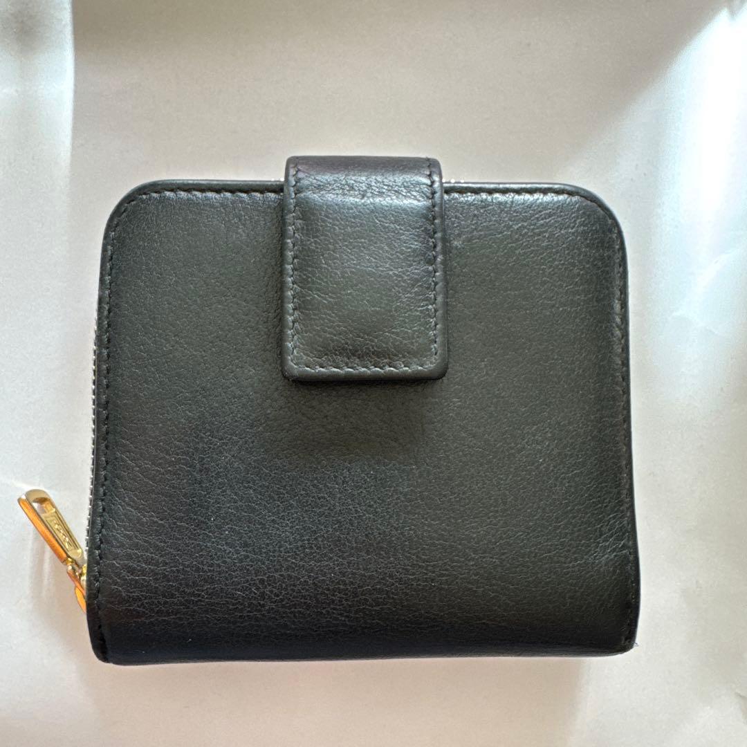 YSL ブラックレザー 二つ折り財布