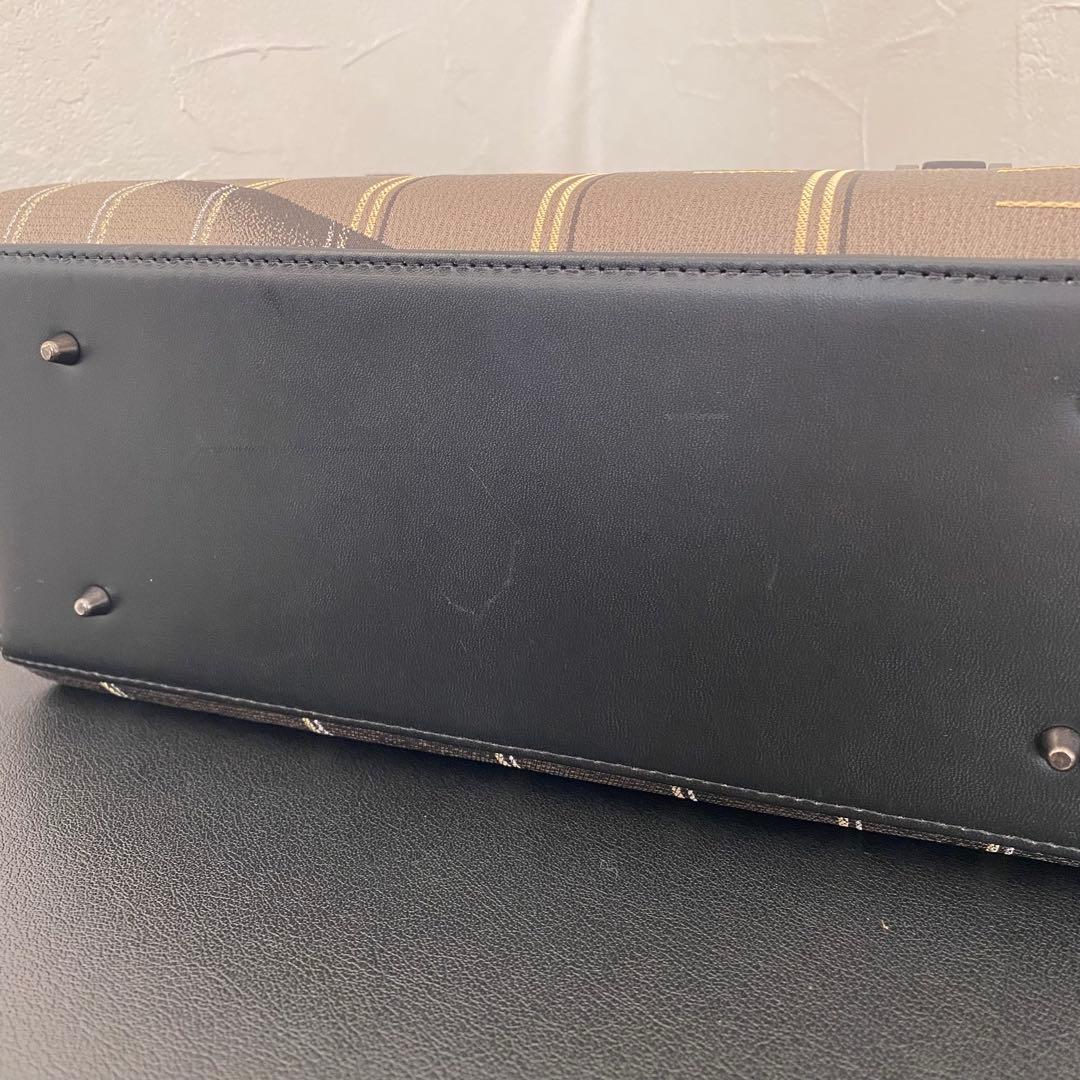 新品タグ付　利休バッグ　正絹 京都 西陣 灰茶色 モダン柄 本金糸 上質