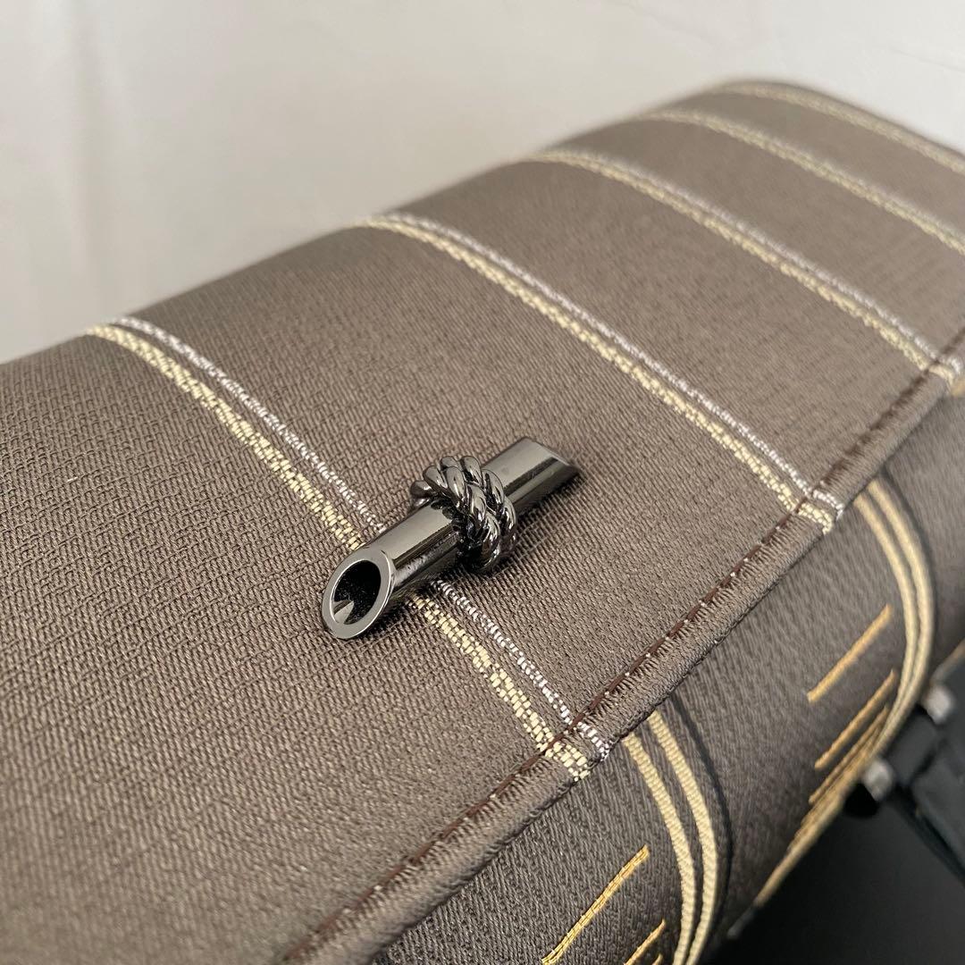 新品タグ付　利休バッグ　正絹 京都 西陣 灰茶色 モダン柄 本金糸 上質