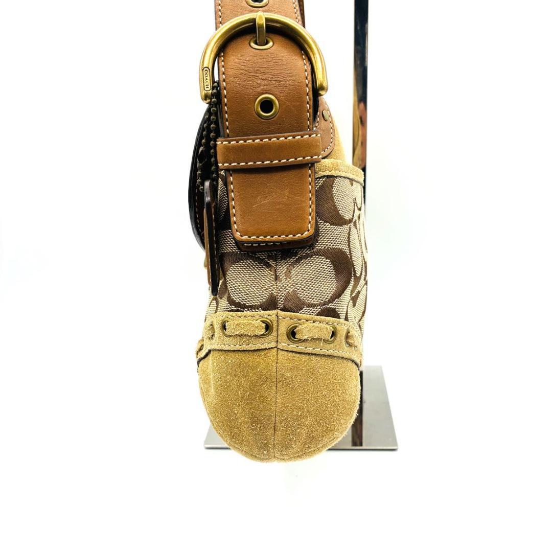 コーチ ソーホー ハンドバッグ ショルダーバッグ スウェード レザー ベージュ