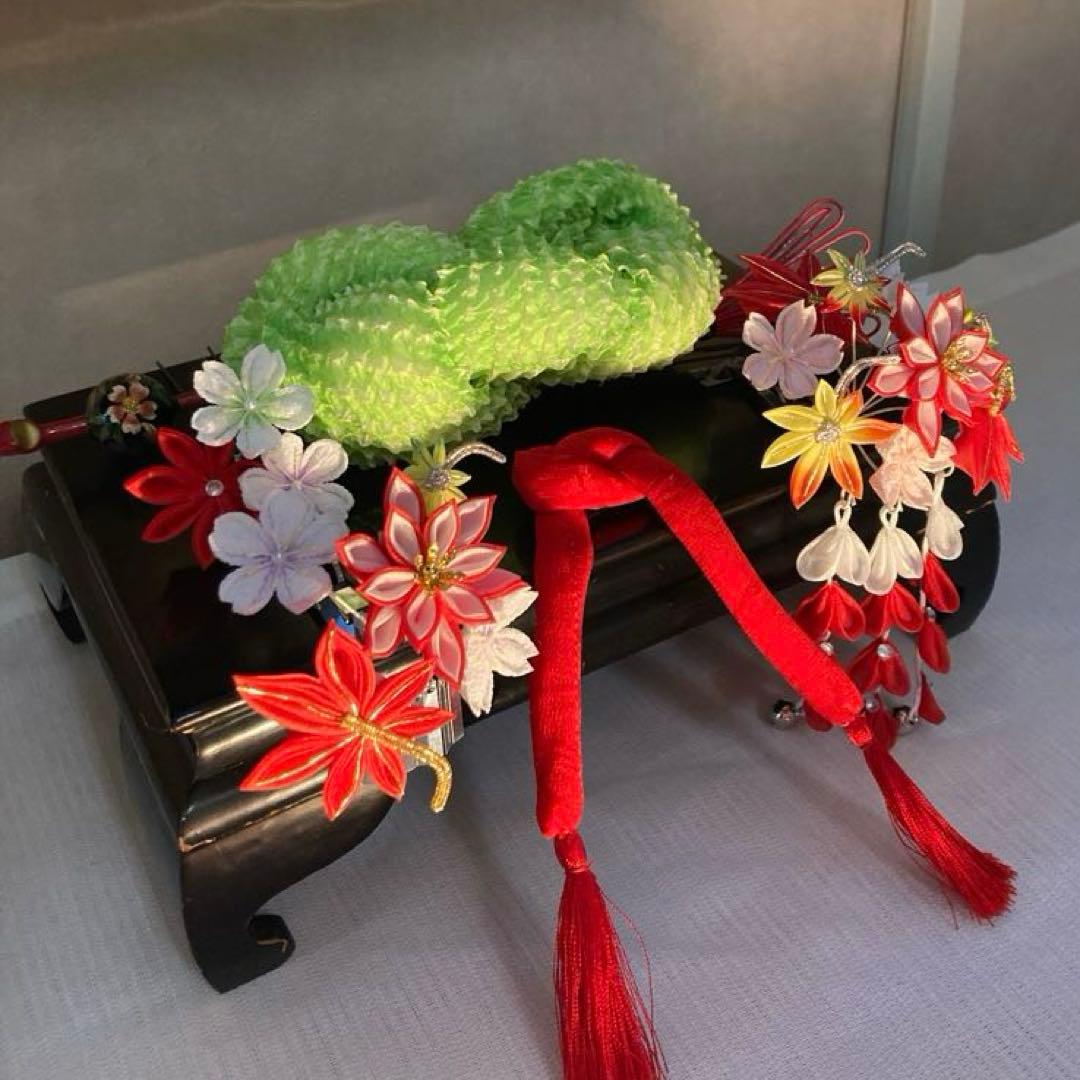 専用　紅葉と桜　ぱっちん　花簪　ビラ簪　玉簪　Uピン 後挿し　④鹿の子①ちんころ