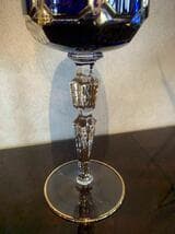 tモーゼル ボヘミアングラス ブルークリスタル 金彩装飾 キャビネット