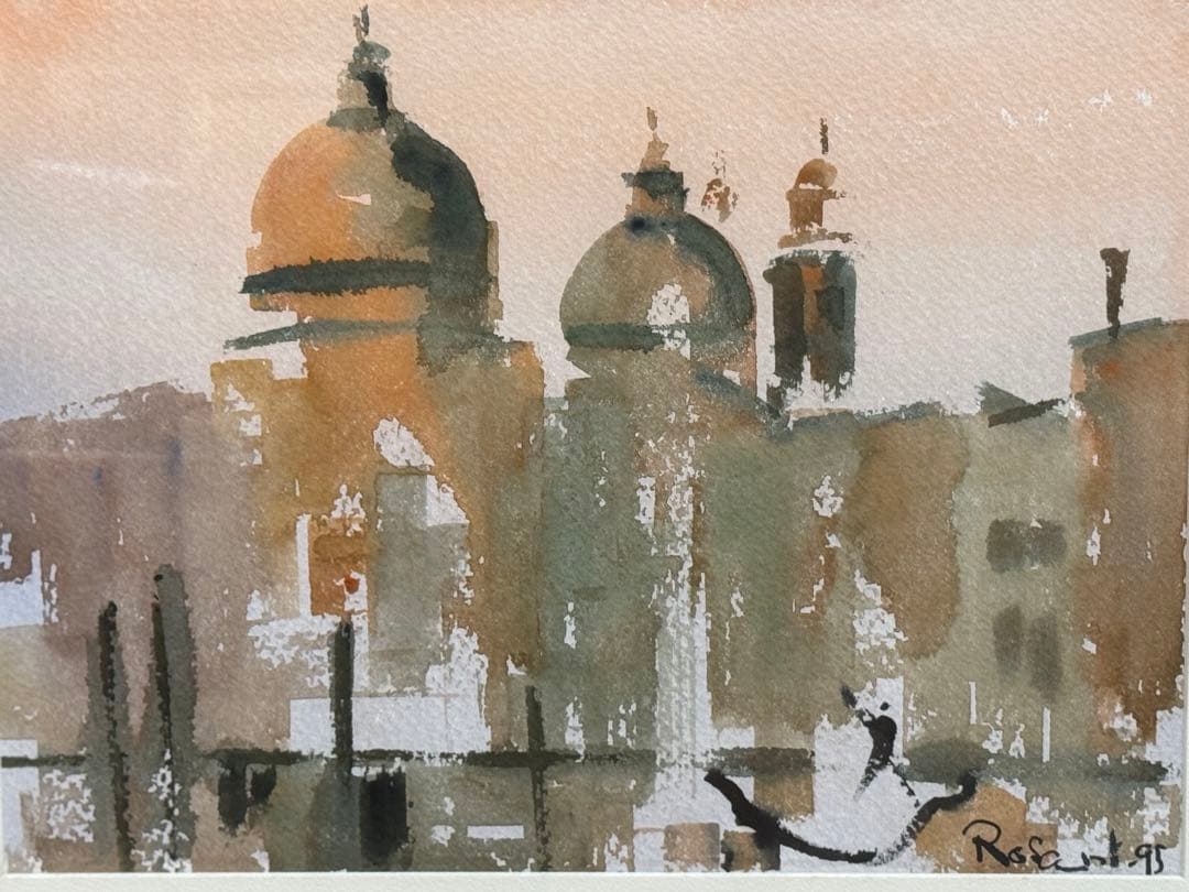 フランス パリ モンマルトル サクレ・クール寺院　原画 水彩画 風景画